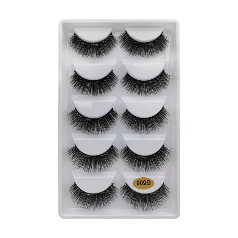 5/10 Pair 3D Mink Eyelashes Fluffy Dramatic Eyelashes Makeup Wispy Mink Lashes Natural Long False Eyelashes Thick Fake Lashes