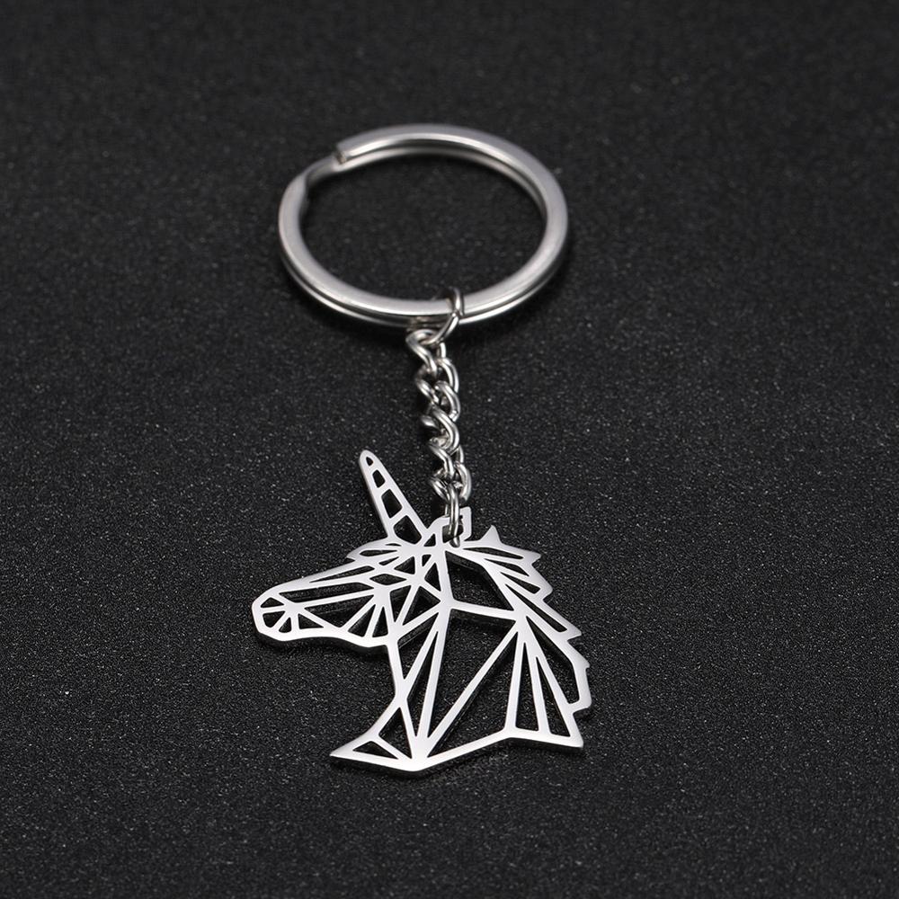 SKYRIM llavero de coche con dije de unicornio y tortuga a la moda, colgante de Animal bonito, Soporte para Llavero de acero inoxidable, regalo para hombres y mujeres