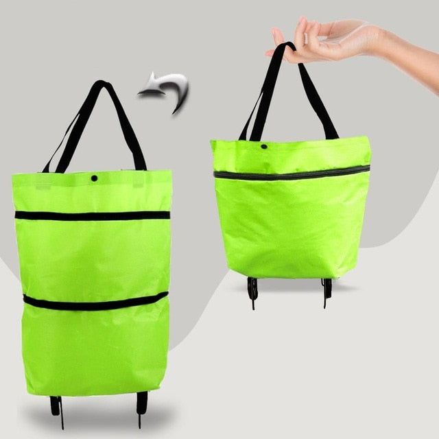 Bolsa de almacenamiento plegable de alta capacidad para compras, organizador de alimentos, bolsa con ruedas, bolsas de compras portátiles, comprar bolsas para verduras