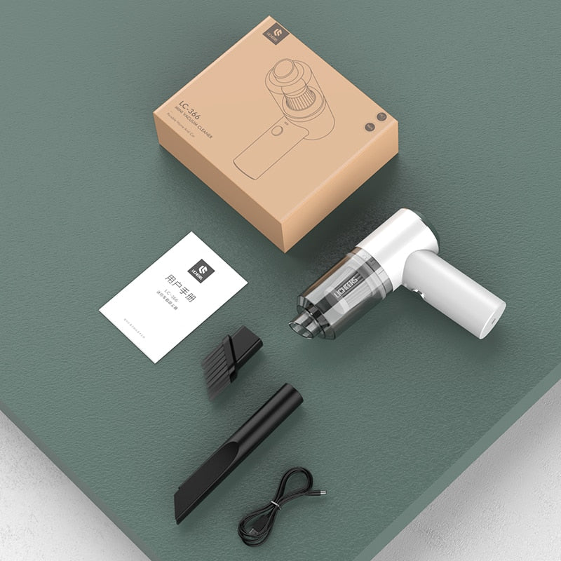 Licheers Mini Wireless Car Vacuum Cleaner Super Strong Suction 3500 Pa Portable Handheld Auto Vacumm Cleaner for office home car