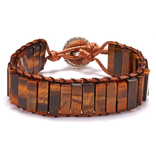 Pulsera de cuentas de piedra Natural para mujer, cadena de cuerda tejida ajustable multicapa Vintage de 3 hebras, regalo de joyería Bohemia a la moda