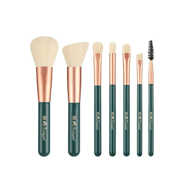 XINYAN-Juego de brochas de maquillaje para principiantes, colorete, sombra de ojos, corrector labial, cosméticos, maquillaje con estuche brillante, base en polvo, herramientas de belleza