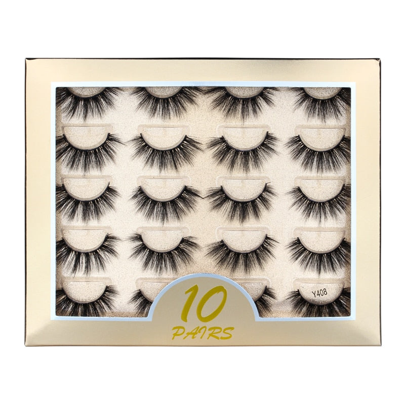 5/10 Pair 3D Mink Eyelashes Fluffy Dramatic Eyelashes Makeup Wispy Mink Lashes Natural Long False Eyelashes Thick Fake Lashes