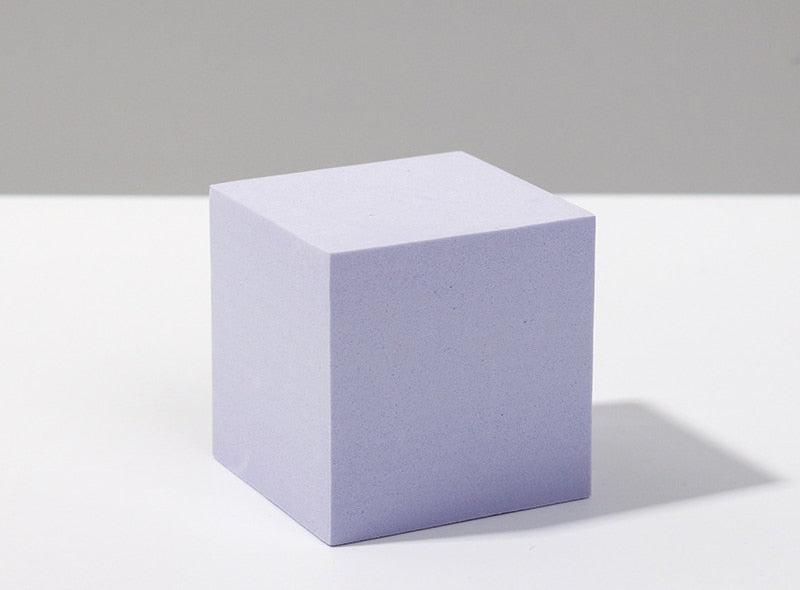 Recién llegado, cubo de fotografía INS, accesorios para fotos, cubo geométrico de espuma, accesorios de disparo para fondos de fotografía, color rosa claro y morado