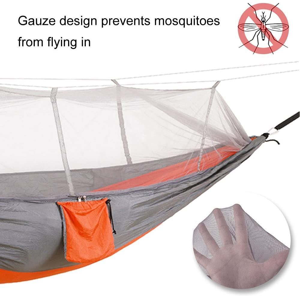 Hamaca para acampar/jardín con mosquitera, muebles de exterior para 1-2 personas, cama colgante portátil, columpio para dormir de tela de paracaídas resistente