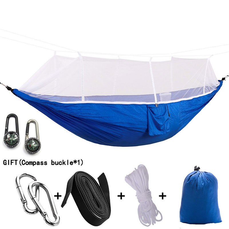 Hamaca para acampar/jardín con mosquitera, muebles de exterior para 1-2 personas, cama colgante portátil, columpio para dormir de tela de paracaídas resistente