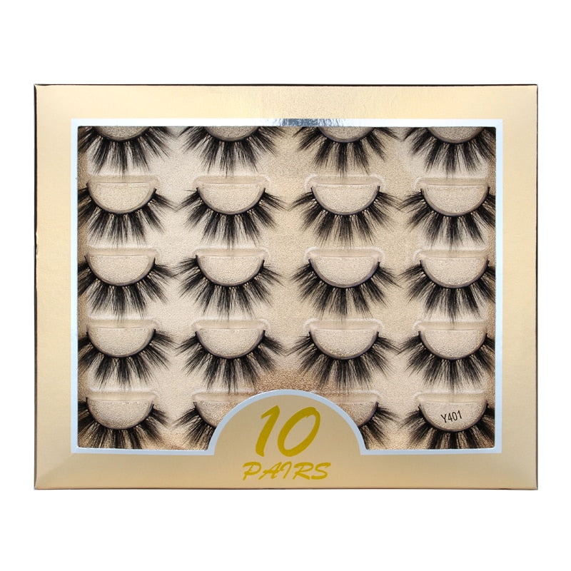 5/10 Pair 3D Mink Eyelashes Fluffy Dramatic Eyelashes Makeup Wispy Mink Lashes Natural Long False Eyelashes Thick Fake Lashes