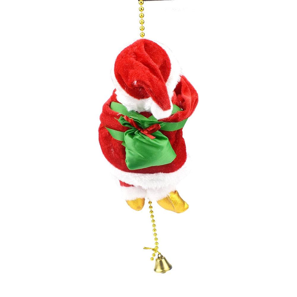 Cuentas de escalada eléctricas Papá Noel con música Papá Noel subiendo las escaleras decoración del árbol de Navidad escalada repetida para regalo de niños
