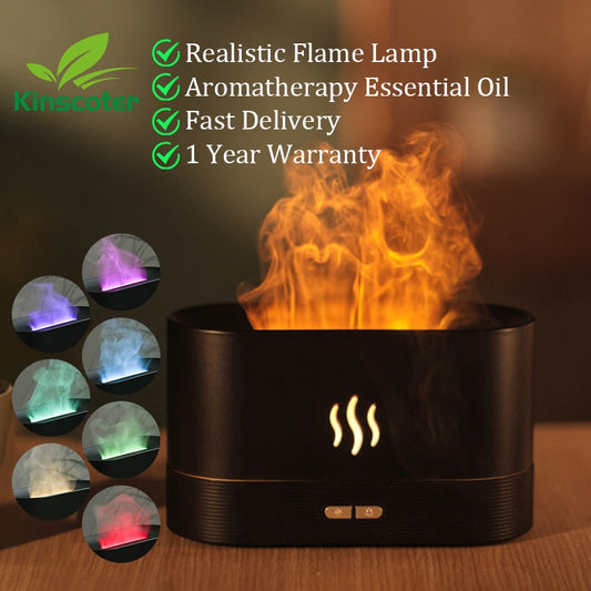 Kinscoter-difusor de Aroma, humidificador de aire ultrasónico, máquina de niebla, nebulizador, lámpara Led de llama de aceite esencial, Difusor