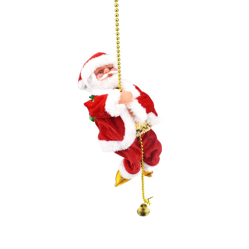 Cuentas de escalada eléctricas Papá Noel con música Papá Noel subiendo las escaleras decoración del árbol de Navidad escalada repetida para regalo de niños