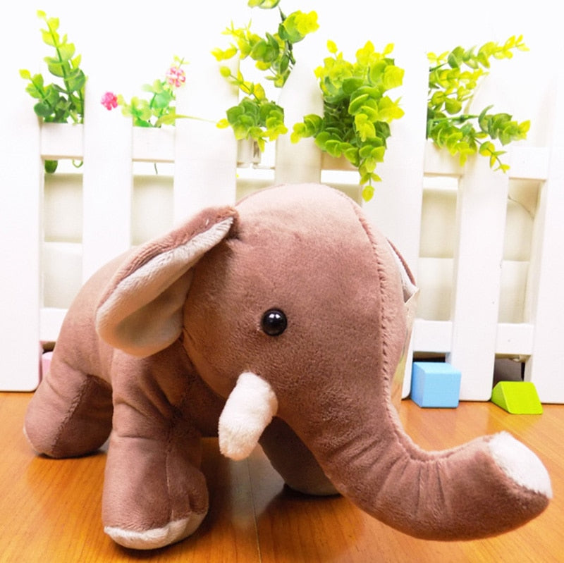 Simulación de elefante/hipopótamo/rinoceronte, muñecos de animales de peluche, juguetes de algodón suave para bebés, regalo para niños 22*15cm