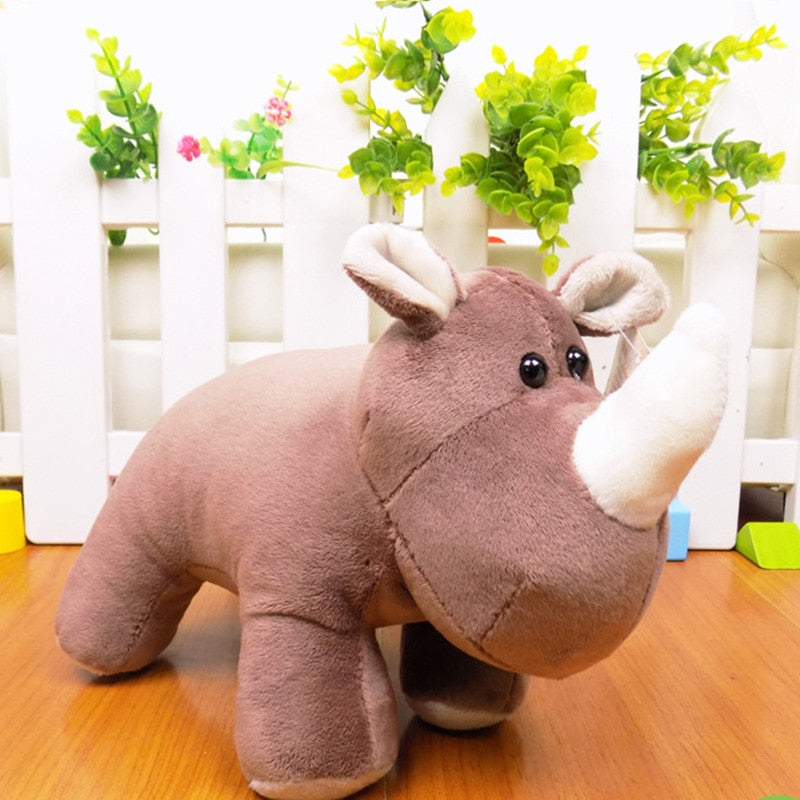 Simulación de elefante/hipopótamo/rinoceronte, muñecos de animales de peluche, juguetes de algodón suave para bebés, regalo para niños 22*15cm