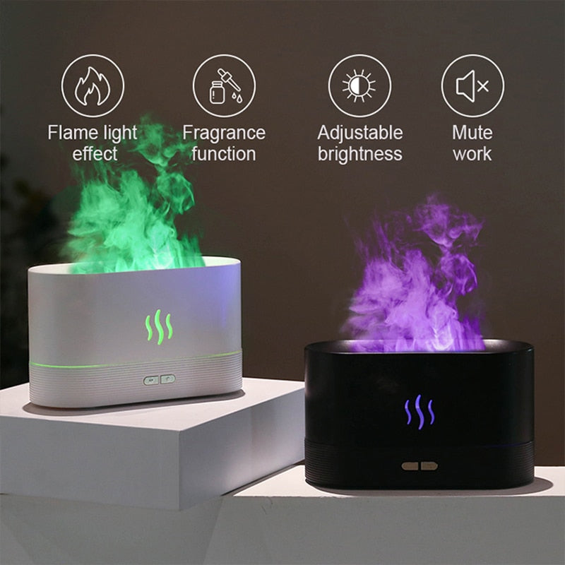 Kinscoter-difusor de Aroma, humidificador de aire ultrasónico, máquina de niebla, nebulizador, lámpara Led de llama de aceite esencial, Difusor
