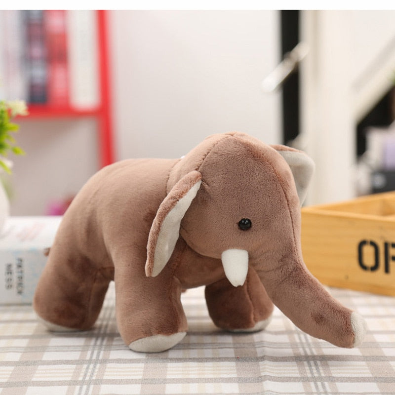 Simulación de elefante/hipopótamo/rinoceronte, muñecos de animales de peluche, juguetes de algodón suave para bebés, regalo para niños 22*15cm