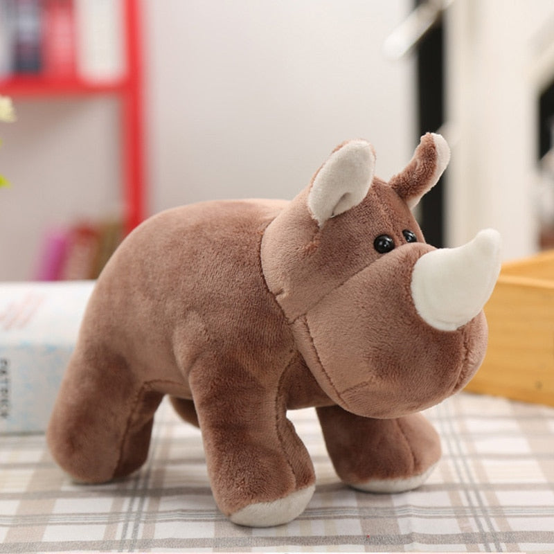 Simulación de elefante/hipopótamo/rinoceronte, muñecos de animales de peluche, juguetes de algodón suave para bebés, regalo para niños 22*15cm