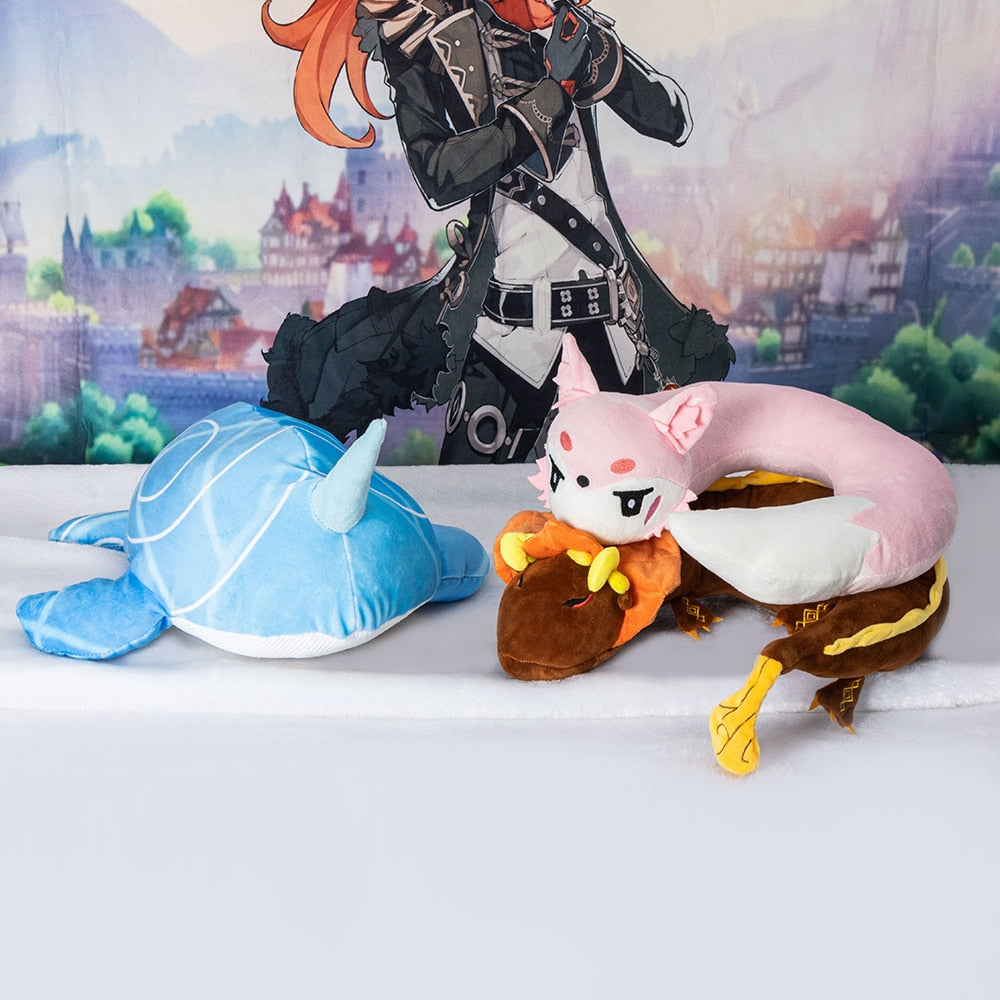 Genshin-Muñeco de peluche de impacto, Cosplay, Tartaglia, ballena, juguetes de peluche, Zhongli Dragon Hutao, almohadas fantasma