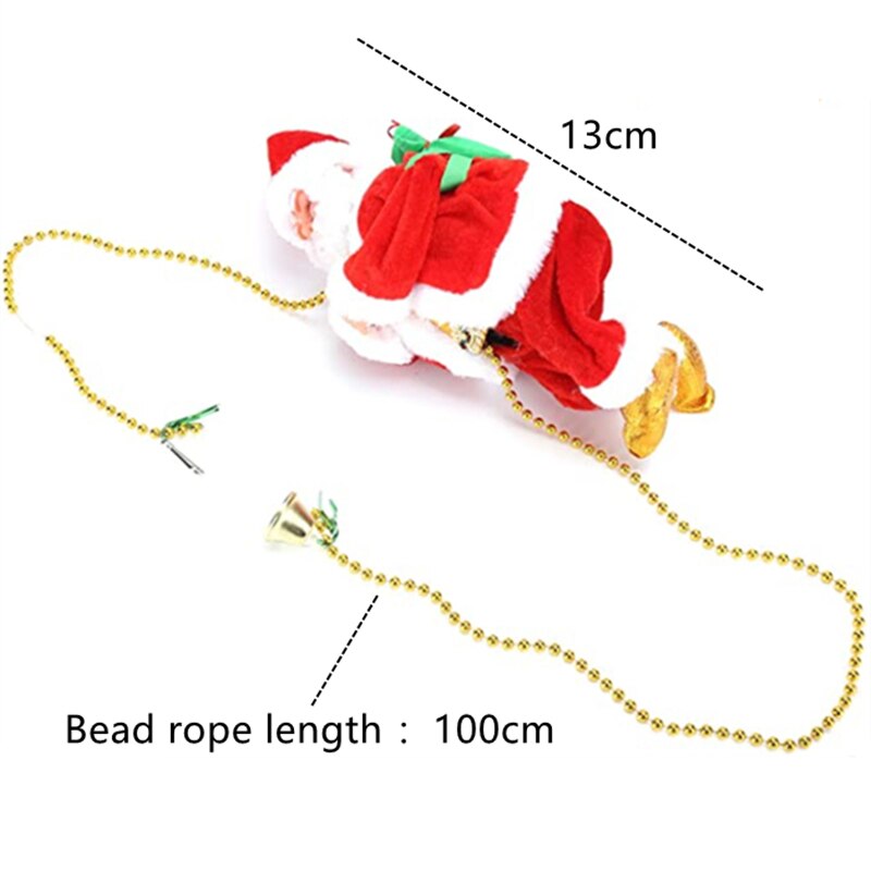 Cuentas de escalada eléctricas Papá Noel con música Papá Noel subiendo las escaleras decoración del árbol de Navidad escalada repetida para regalo de niños