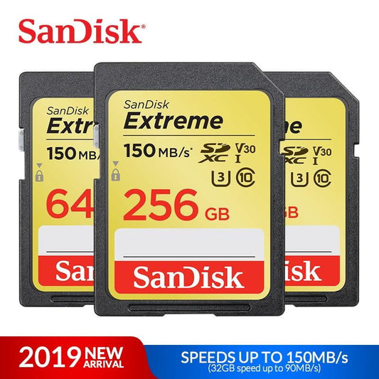 Tarjeta de memoria SanDisk Extreme SDHC/SDXC Tarjeta SD 4K UHD 32GB 64GB 128GB C10 U3 V30 150MB/s (32GB: 90MB/s) Tarjeta Flash UHS-I